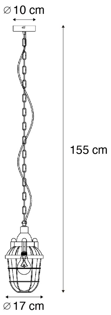 Industrialna lampa wisząca czarna - Cabin