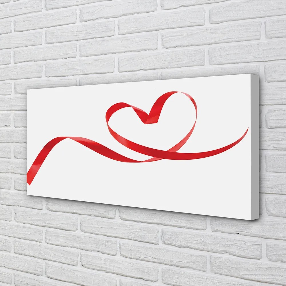 Obraz canvas na ścianę Serce z Czerwoną Wstążką