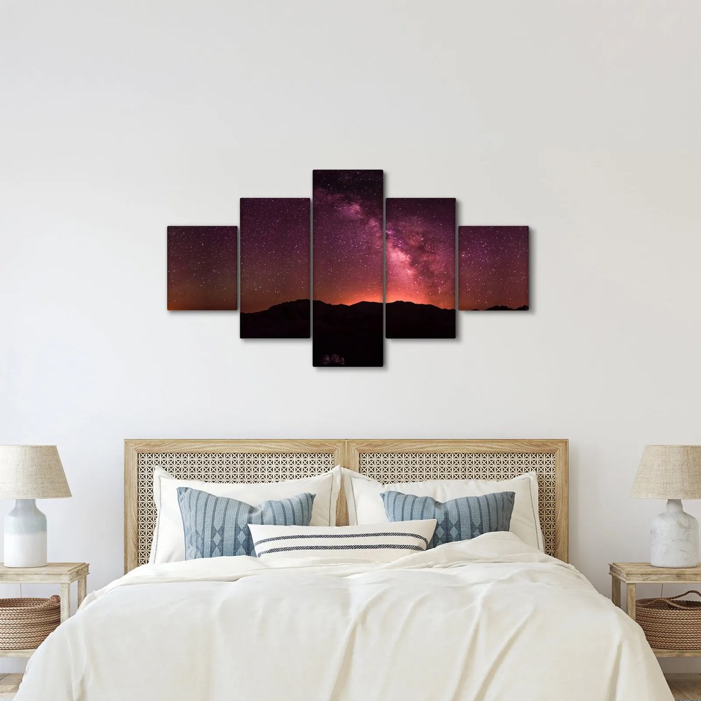 Obraz różowej Drogi Mlecznej (125x70 cm)