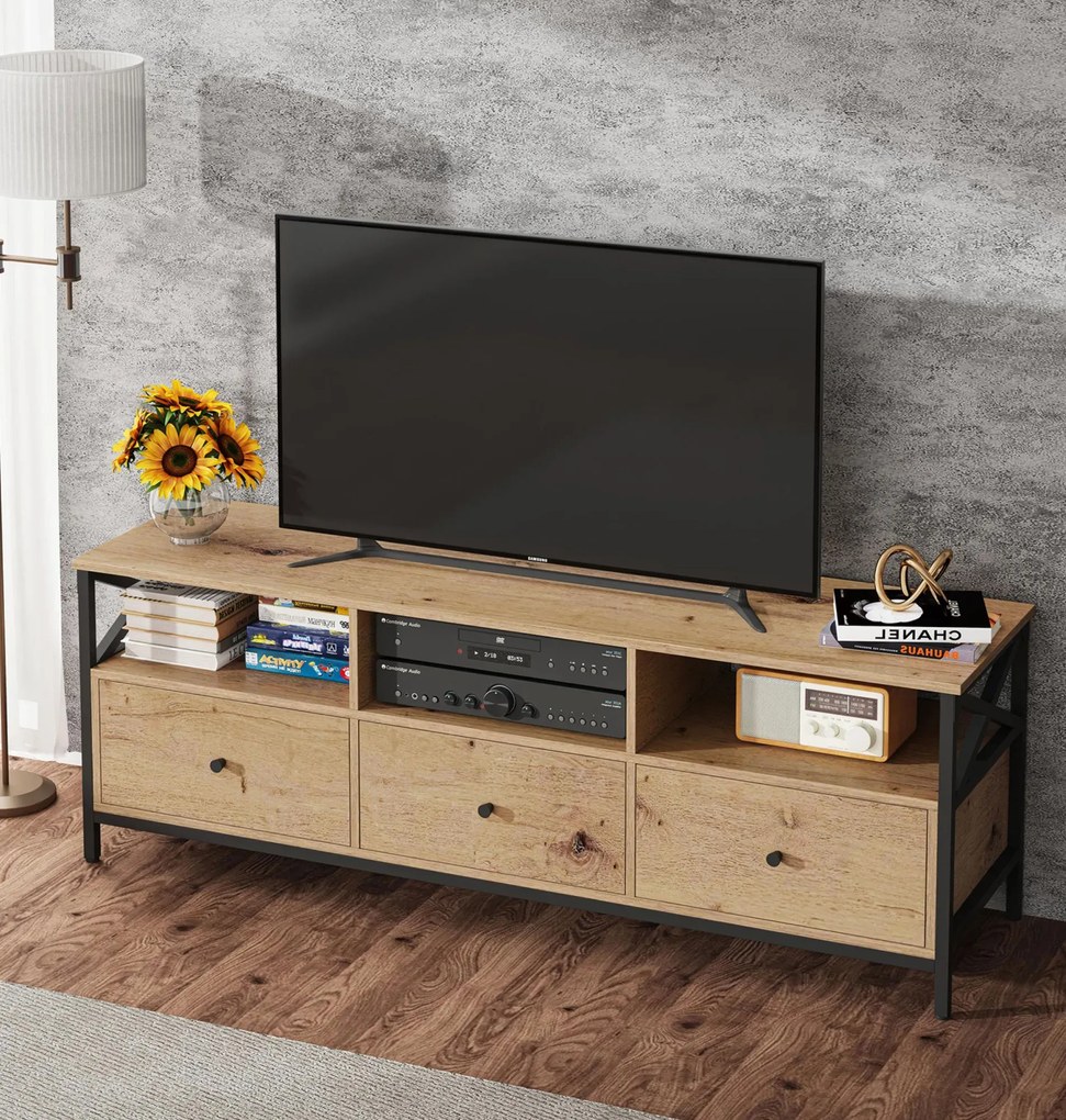 Szafka pod telewizor z szufladami dąb artisan M8-Z33