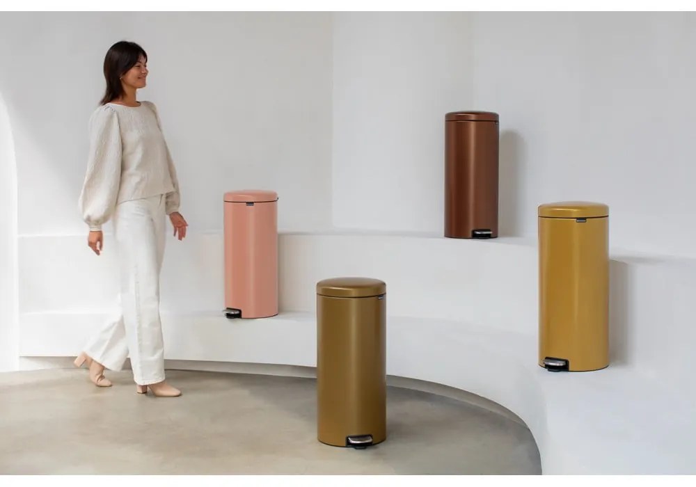 Stalowy kosz na śmieci z pedałem w kolorze złota 30 l NewIcon – Brabantia