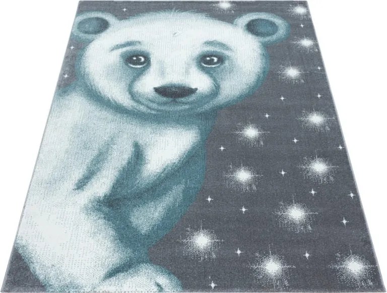 Dywan dziecięcy Bambi Miś niebieski koło 120 cm x 120 cm