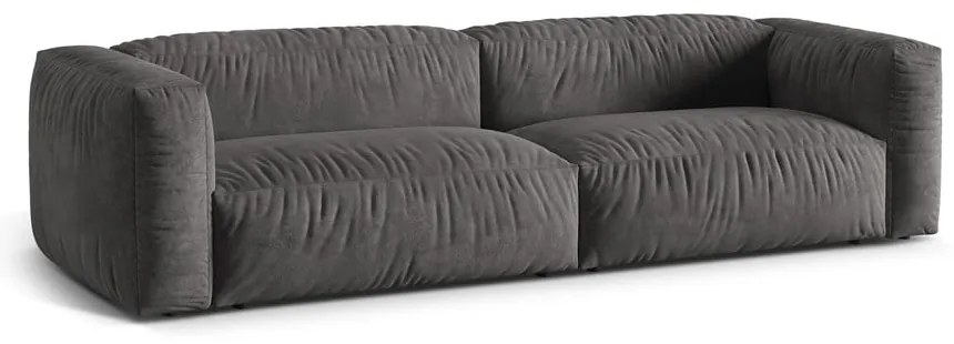 Szara aksamitna sofa modułowa 320 cm Martina – Micadoni