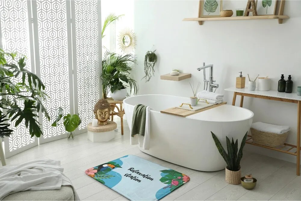 Dywanik łazienkowy Dywanik łazienkowy Tropikalne ptaki