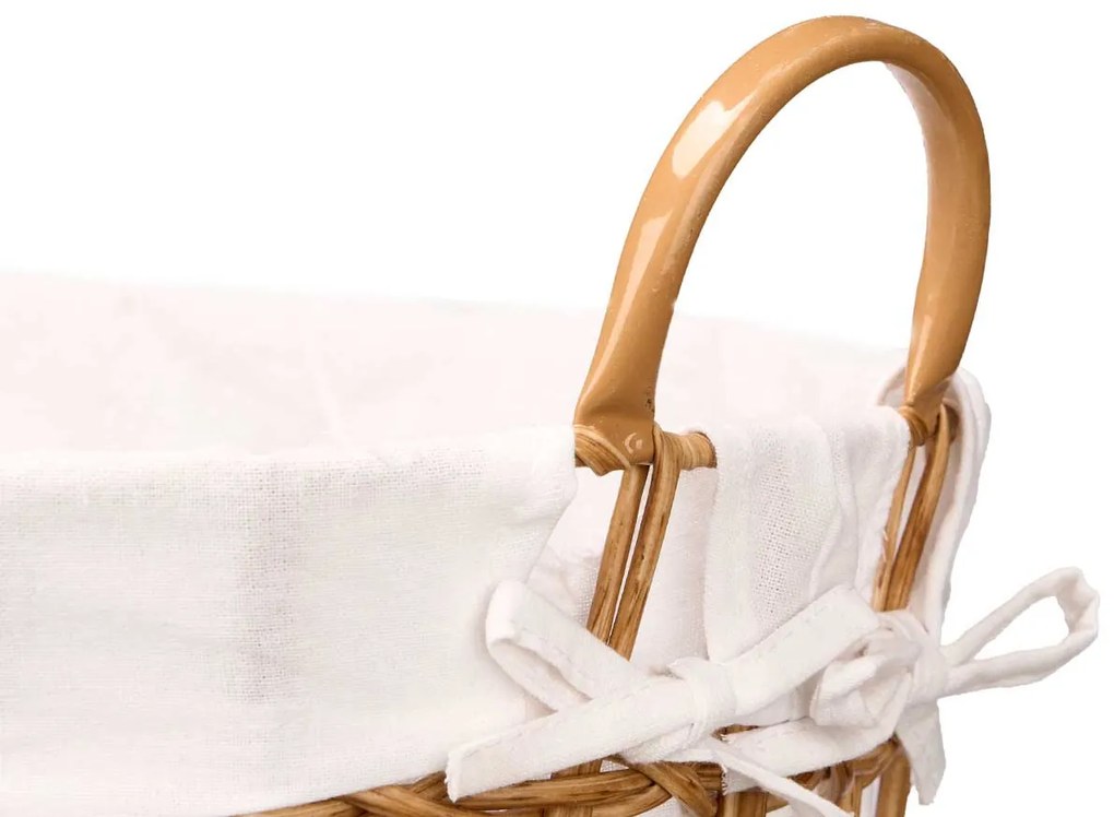 Kosz na pranie z materiałowym wkładem i uchwytami, 58 cm