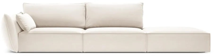 Beżowa aksamitna sofa lewostronna 264 cm Vanda – Mazzini Sofas