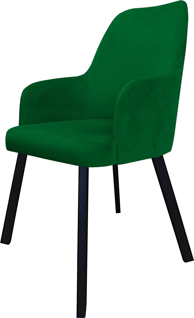 Krzesło WESTA tkanina Welur noga metalowa elegancki styl loftowy : Kolor nogi - Czarna profil, Kolor tkaniny - VELVET - MG25, Typ siedziska - Siedzisko obrotowe 360°