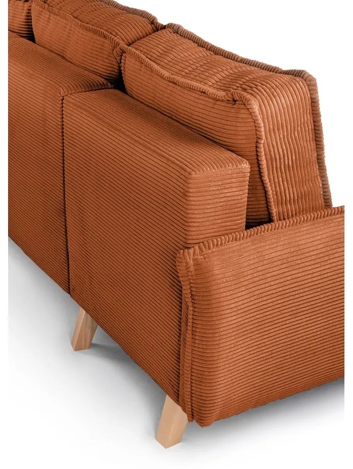 Pomarańczowy sztruksowy rozkładany narożnik (z przestawnym narożnikiem) Tori – Bonami Selection