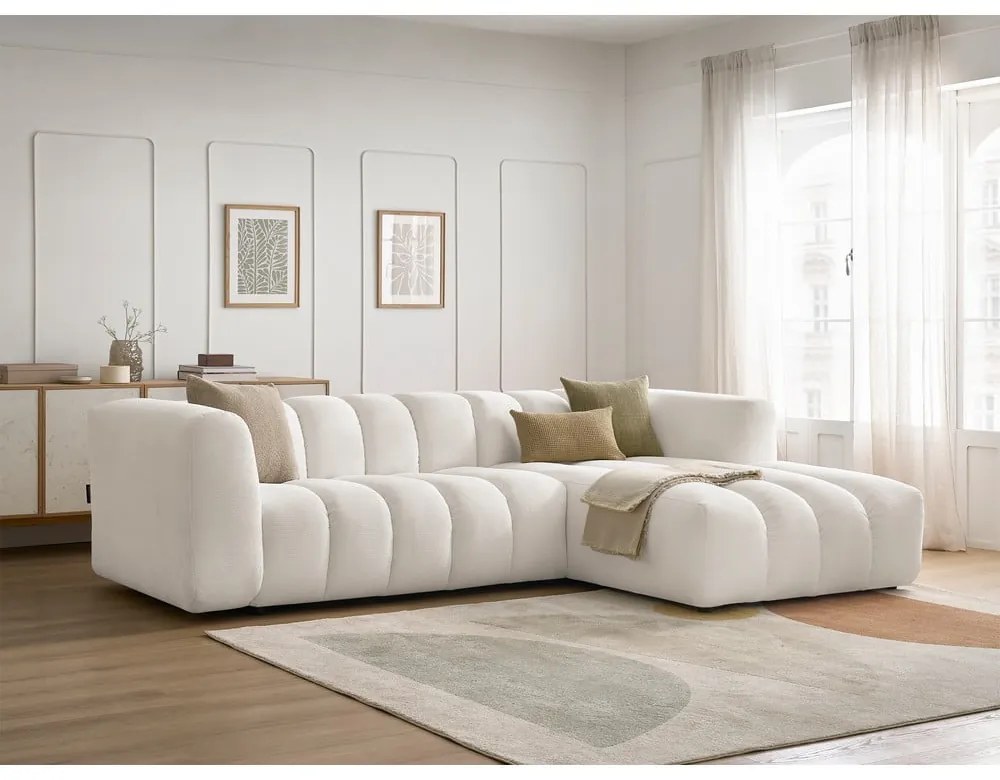 Biały narożnik (prawostronny/z szezlongiem) Talia – Bobochic Paris