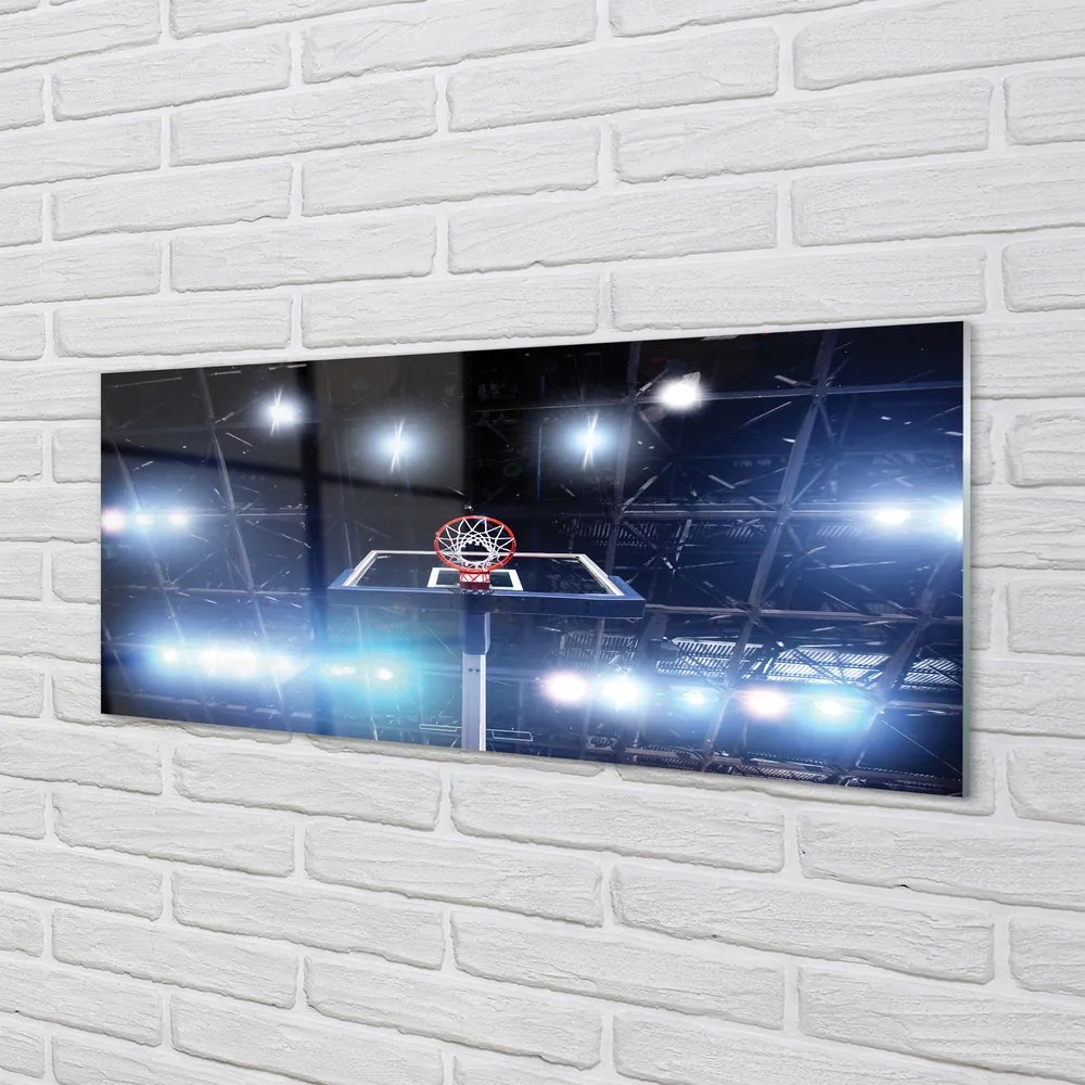 Szklany Panel Kosz w Blasku Reflektorów