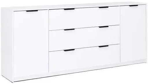 Długa biała komoda z szufladami połysk E9-G23
