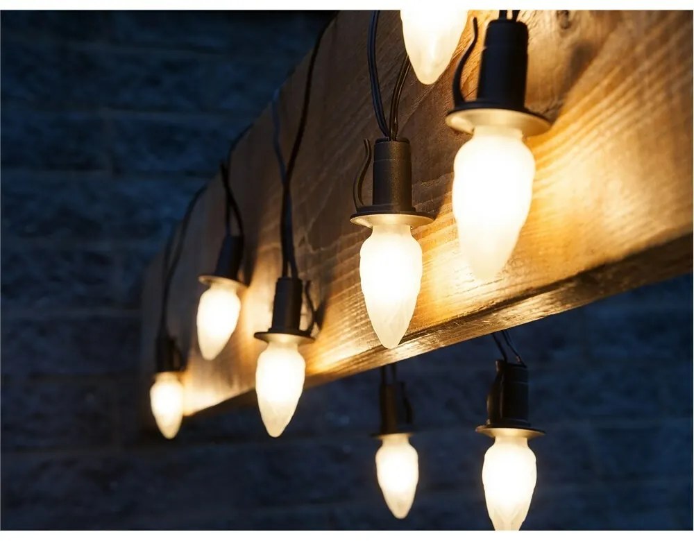 Łańcuch świetlny Szyszka, 20 żarówek LED Filament,czarny kabel, podstawowy