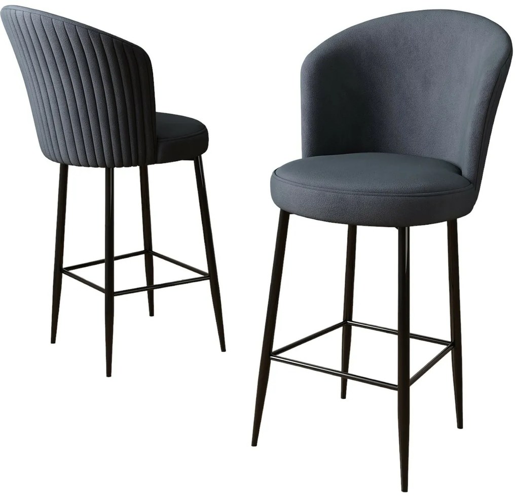 Zestaw krzeseł barowych Fora Anthracite and Black, 2 szt., 2 szt.