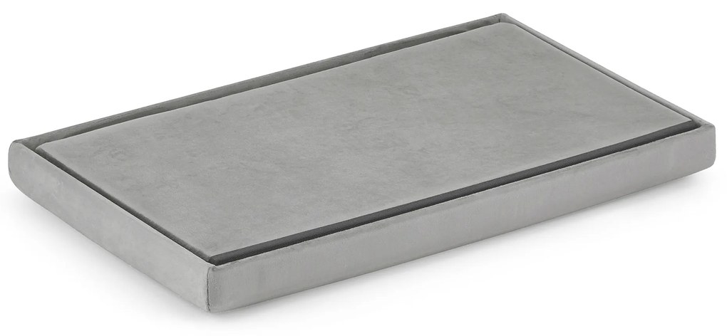 Szary składany taboret FURELA VELVET XL 60 x 38 x 38 cm