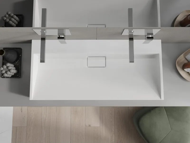 Mexen Ava umywalka nablatowa z konglomeratu B/O 100 x 46 cm, biała - 23011000