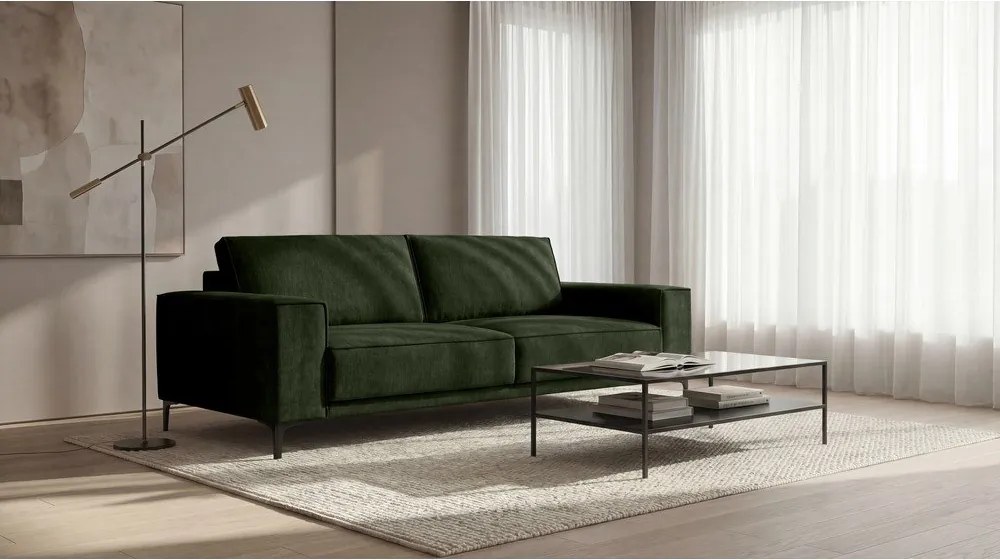 Zielona sofa z tkaniny szenilowej 224 cm Copenhagen – Scandic