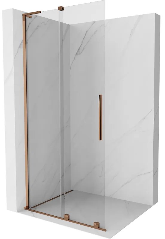 Mexen Velar L ścianka prysznicowa rozsuwana Walk-in 120 x 200 cm, transparent 8 mm, różowe złoto - 871-120-003-03-60