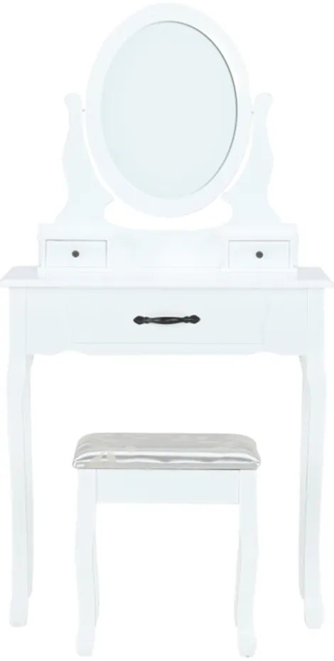 Ozdobny stolik ze stołkiem LINET NEW, biały