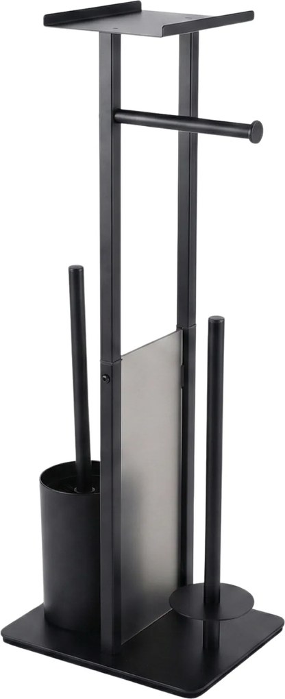 Stojak na papier toaletowy i szczotkę do WC z półką na telefon HYLLA,  65 cm