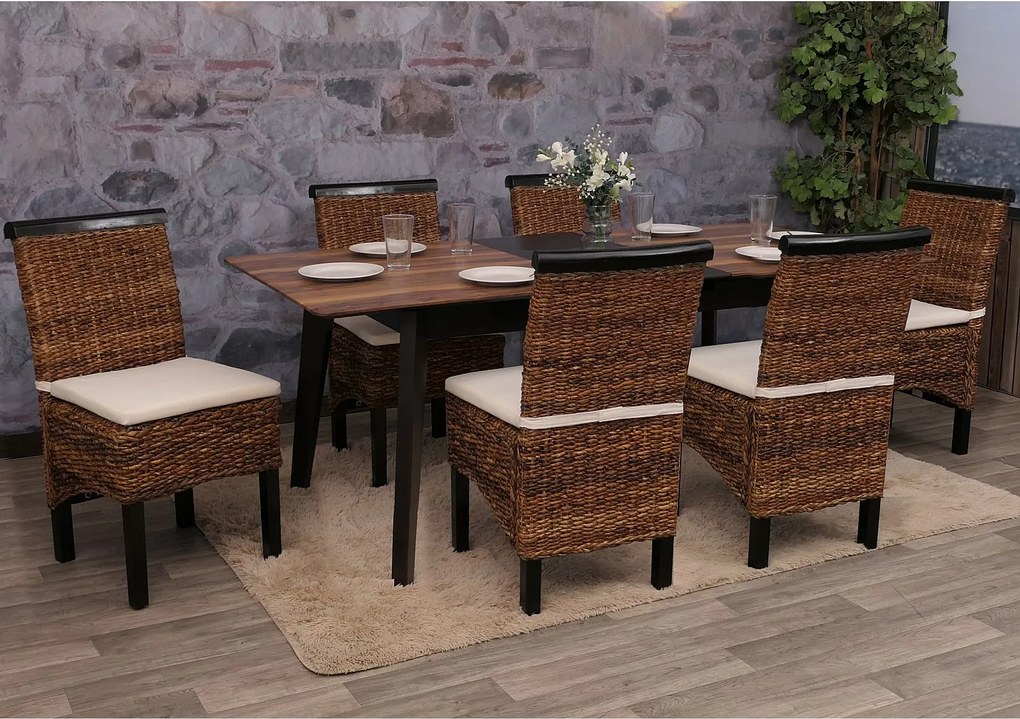 Krzesło do jadalni Acireale (zestaw 6 sztuk),  ciemny, z poduszką