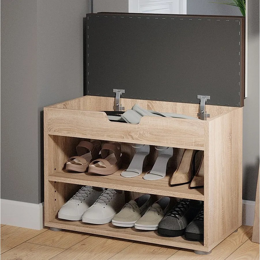 Ławka na buty sonoma 60x30x45 rolfe