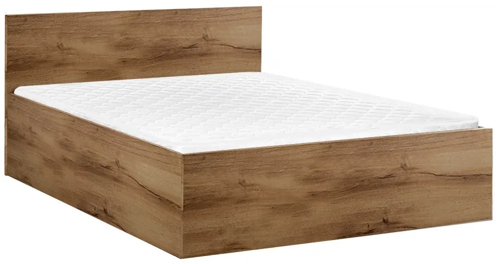 Łóżko SOFIA 160 x 200 cm, dąb artisan Stelaż: Ze stelażem listwowym rolowanym elastycznym, Materac: Materac Coco Maxi 20 cm