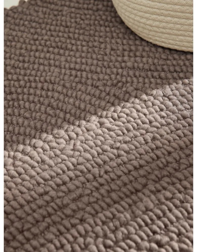 Szarobrązowy wełniany chodnik tkany ręcznie 80x200 cm Eleni Taupe – Hanse Home