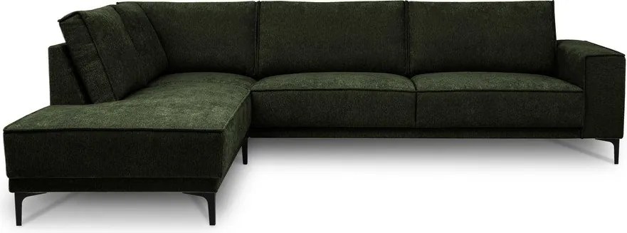 Zielony narożnik z tkaniny szenilowej (lewostronny/w kształcie litery L) Copenhagen – Scandic
