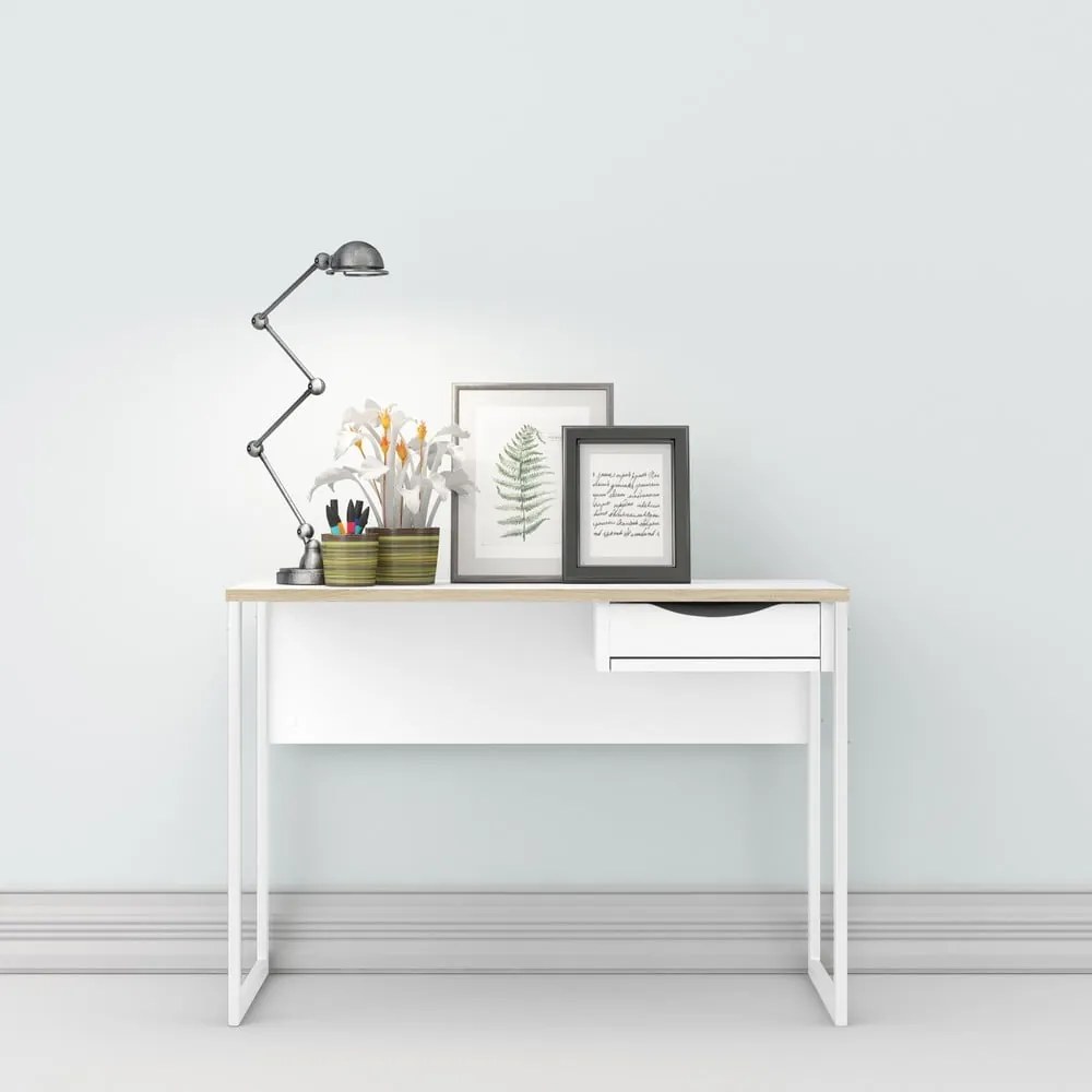Białe biurko Tvilum Function Plus, 110 x 48 cm