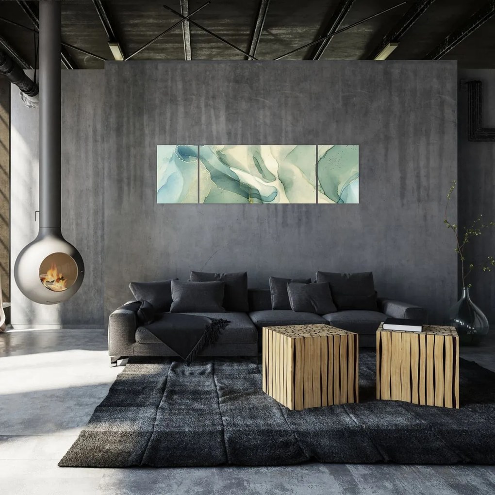 Obraz - Atramentowa abstracja (170x50 cm)