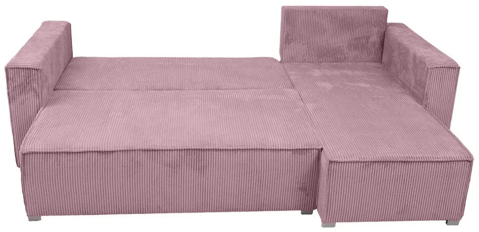 Jasnofioletowa narożna sofa SMART COSARO, dwustronna + 2 poduszki GRATIS