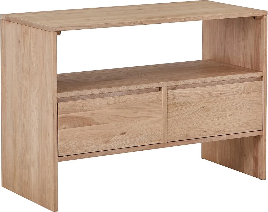 Szafka pod umywalkę z litego dębu - Jasny naturalny - 110 cm - CAVIZO