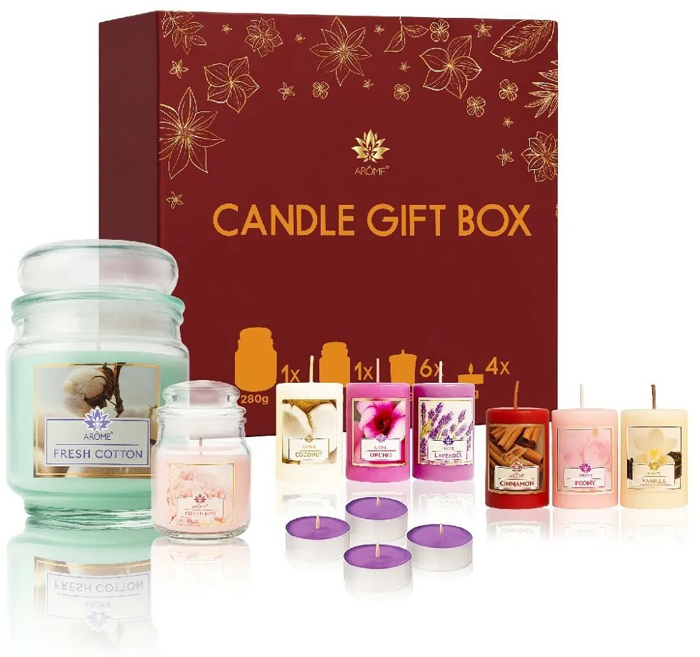 ARÔME Zestaw upominkowy świec, 9 zapachów