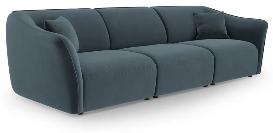 Niebieska aksamitna sofa 292 cm Tokyo – Cosmopolitan Design