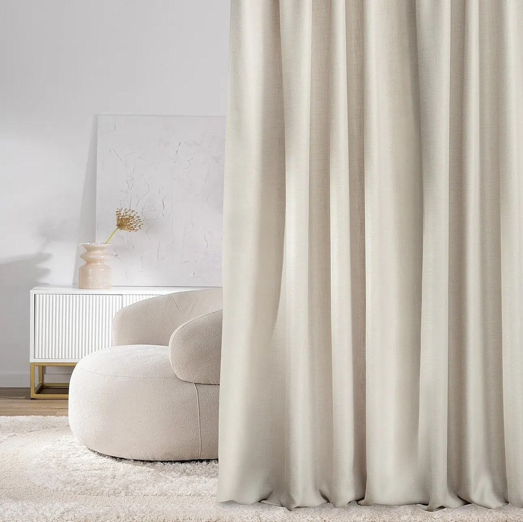 Zasłona na taśmie marszczącej strukturalna beżowa 140 x 280 cm 1 szt.
