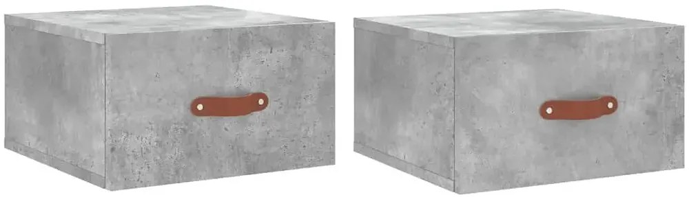Komplet wiszących szafek nocnych szary beton - Brexi