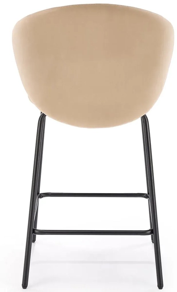 Beżowe barowe krzesło z oparciem C1-B11