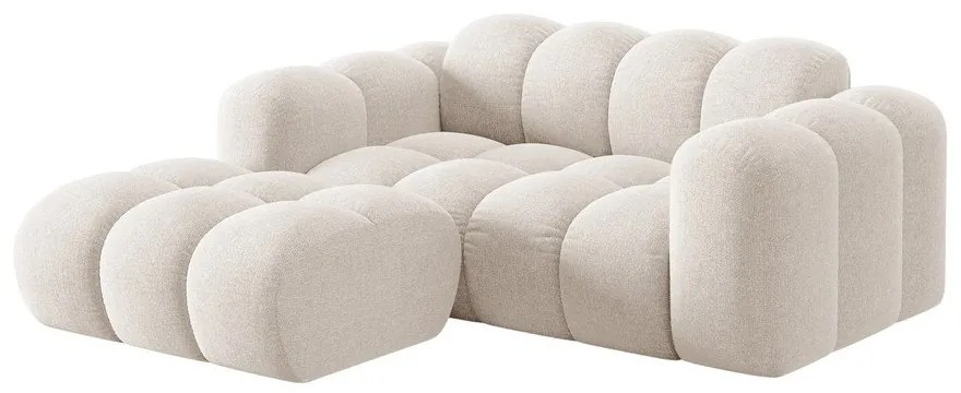 Kremowy narożnik z tkaniny szenilowej (lewostronny/z szezlongiem) Treno – Cosmopolitan Design