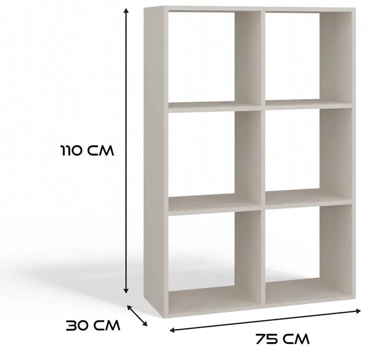 Regał 6 okienek Malax 2X3 KASZMIR