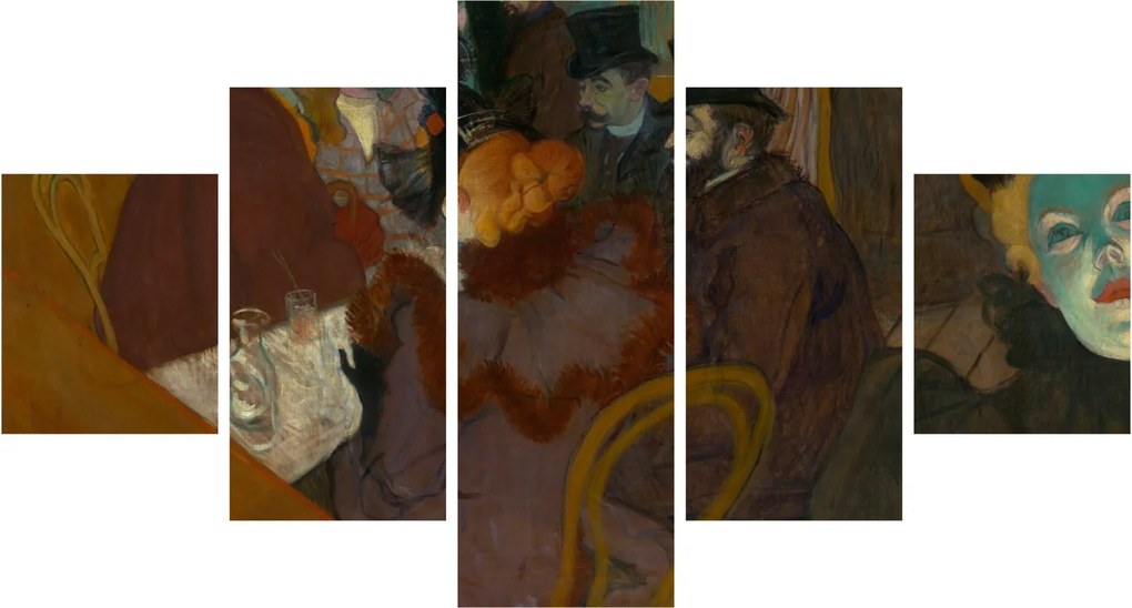 Obraz - Henri de Toulouse-Lautrec, At the Moulin Rouge, reprodukcje (125x70 cm)