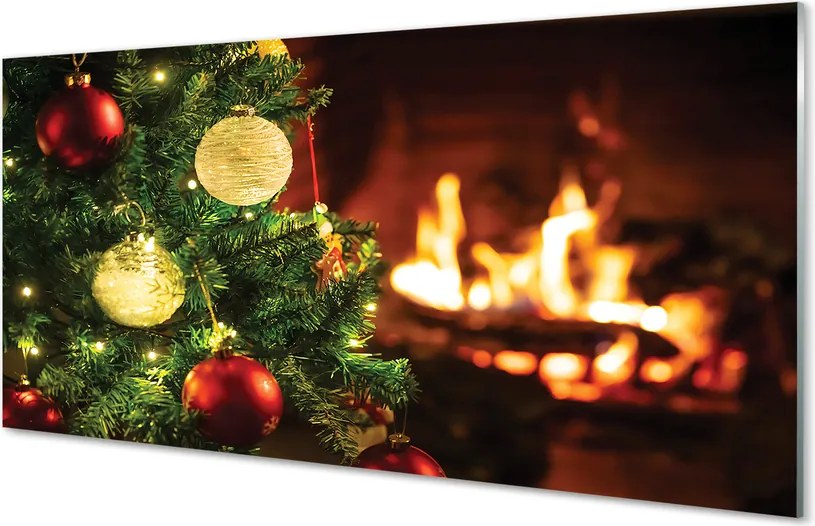 Szklany Panel Bombki nad Kominkiem