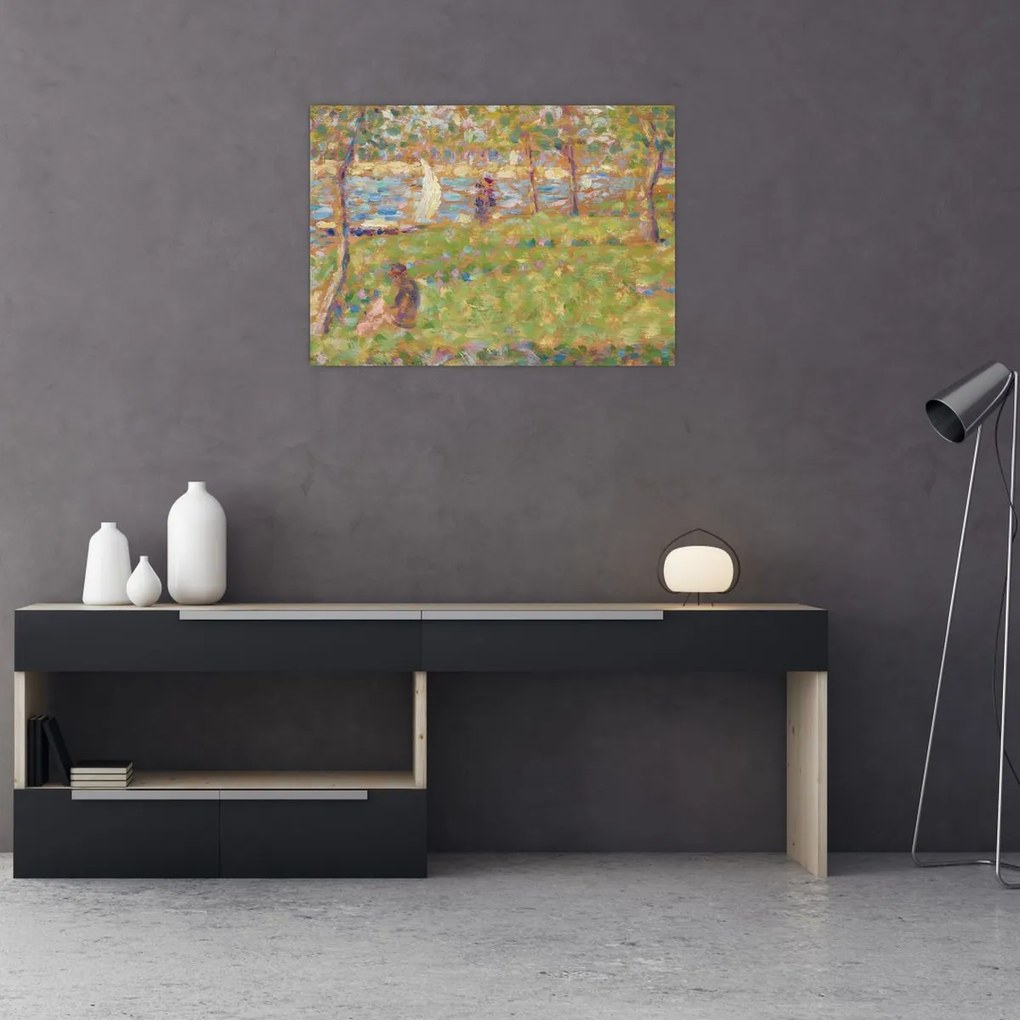 Obraz na szkle - Georges Seurat, Study for "La Grande Jatte", reprodukcje (70x50 cm)