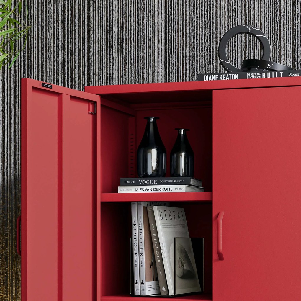 Szafka z półkami VITO, 800 x 1015 x 400 mm, Modern: czerwona