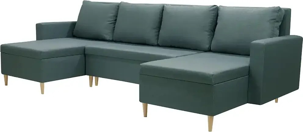 Narożnik U z funkcją spania KEN Turkusowy