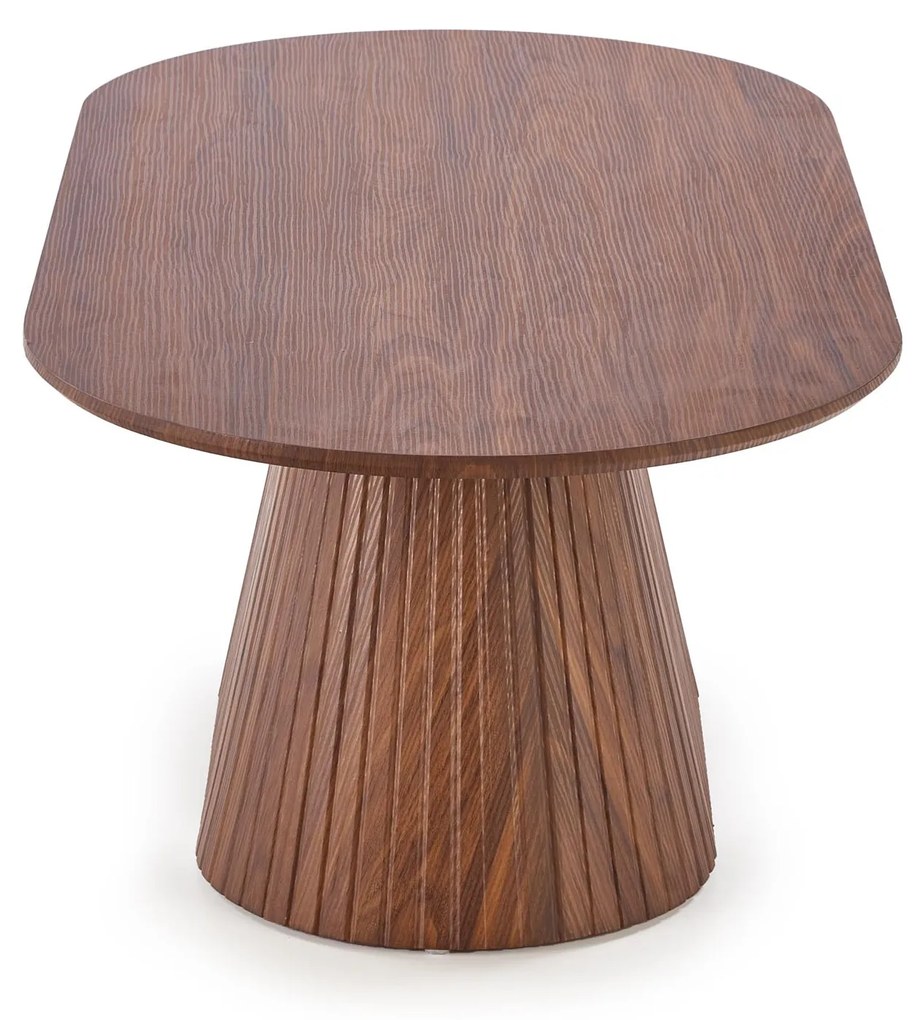 Ława do salonu owalna, orzech MDF 120/60/46 cm GISELA