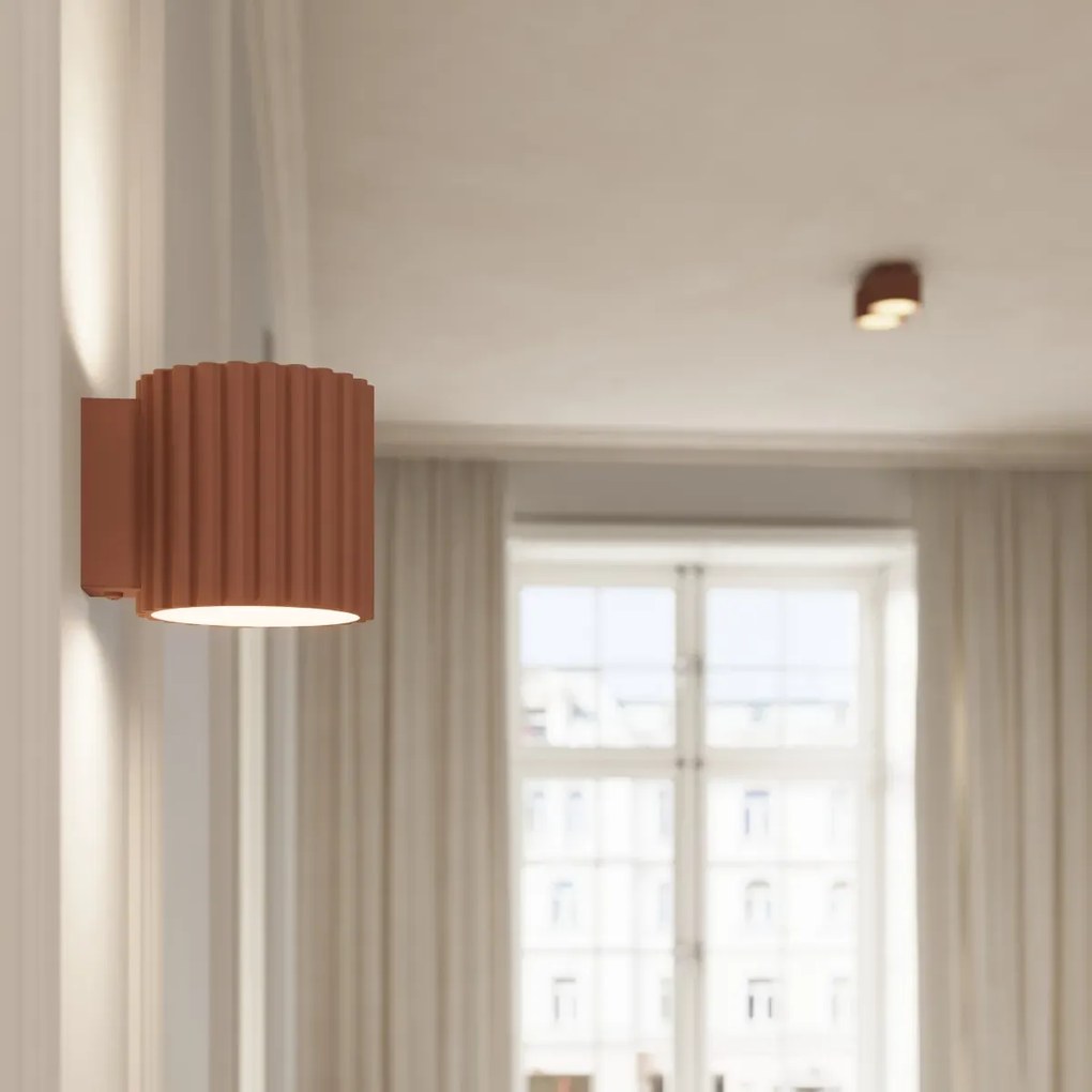 Plafon dwupunktowy AURA 2 mocca GX53 ryflowany SOLLUX LIGHTING