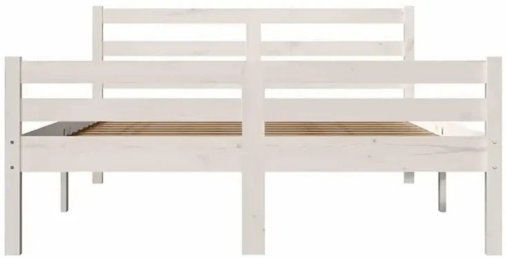 Białe drewniane dwuosobowe łóżko 160x200 R5-A67