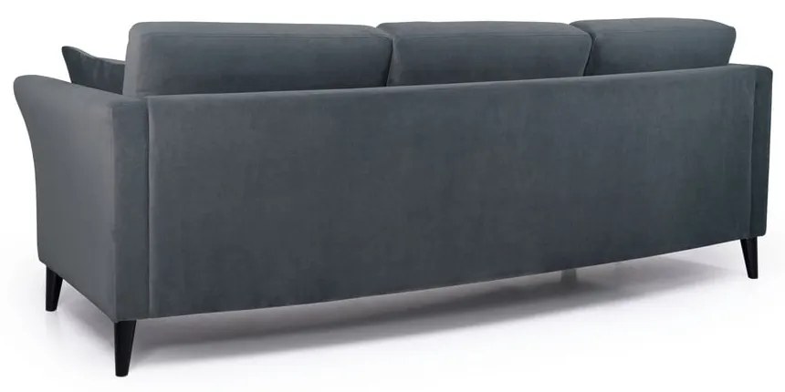 Ciemnoszara aksamitna sofa Scandic Eden, 237 cm