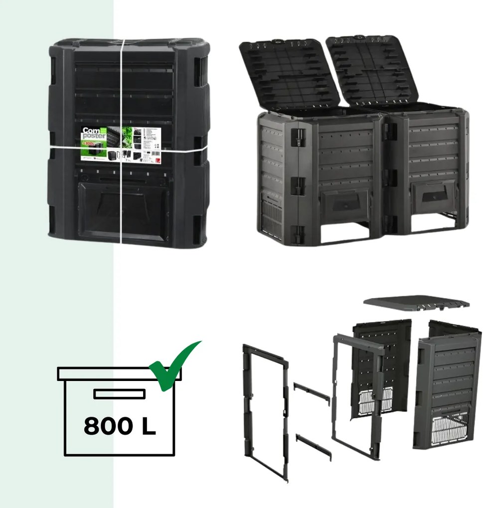 Prosperplast Kompostownik ogrodowy - Compogreen 800 l czarny