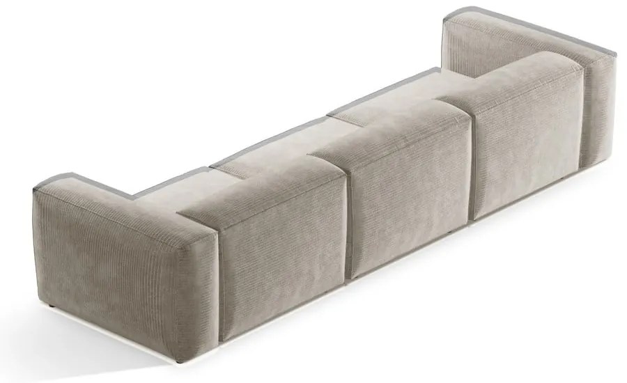 Beżowa sztruksowa sofa 364 cm Bergamo – Cosmopolitan Design
